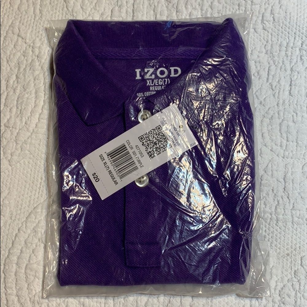 Izod Girls XL/ 7 Purple polo. NWT